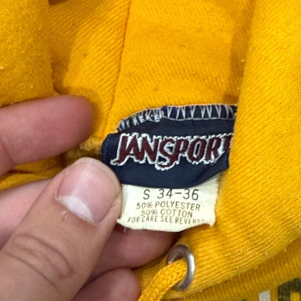 Vintage 80s Jansport Michigan Tech University Hoodie Sweatshirt Mens S‎ Yellow